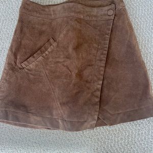 Tan Suede wrap skirt - size 24